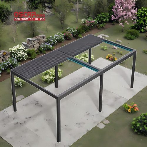 Modern Design Bioclimatic Motorized Adjustable Aluminum Louver Shade Structure Garden Patio Backyard Outdoor Retractable Pergola