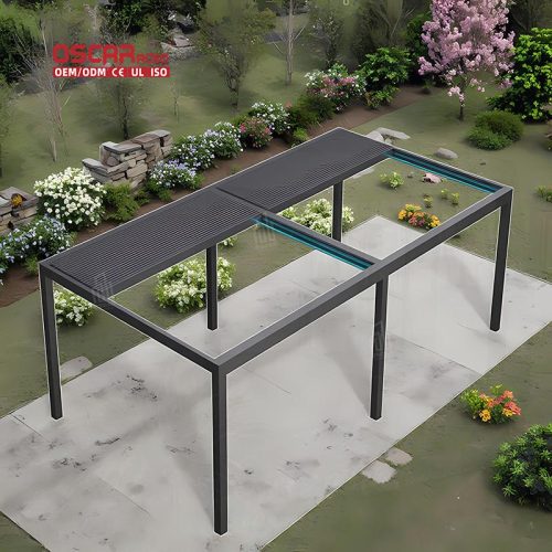 Hot Sale Outdoor Motorized Aluminum Louvered Roof Bioclimatic Pergola Suitable Garden Patio Backyard Retractable Pergola