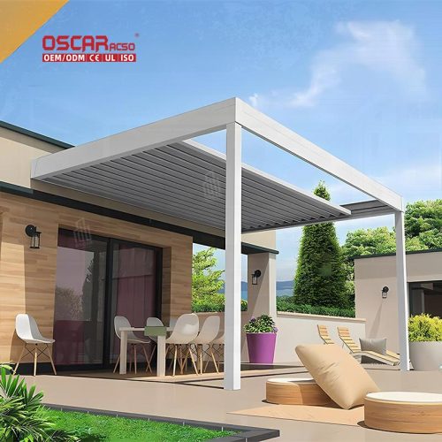 Sun Block Bioclimatic Pergola with Shading Ventilation Features Stylish Practical Garden Patio Backyard Retractable Pergola