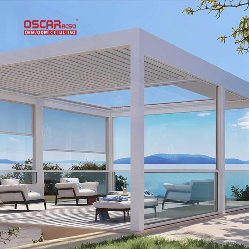 Opening Roof Tent Terrace Gazebo Aluminum Pergolas Picnics Backyards and Gardens Trendy Sturdy Shelter Retractable Pergola