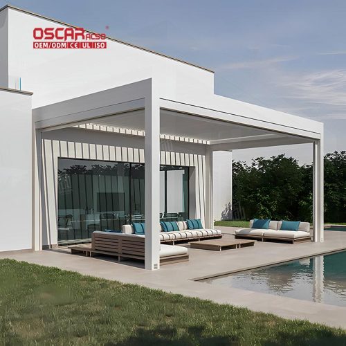 4X6 Latest Design Powder Coating Modern Louvered Aluminium Gazebos Pavilions Garden Patio Backyard Retractable Pergola