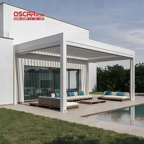 3X4 Adjustable Aluminium Louver Cover with Sunshade Roof Patio Garden Balcony Retractable Pergola