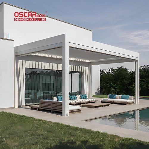 Pergola Gazebo with Adjustable Louvre Roof Eco  Friendly Sustainable Waterproof Garden Patio Backyard Retractable Pergola
