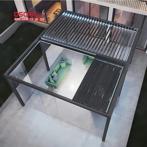 Aluminum Deck Patio Cover Electric Open Louvered Roof System Archarbour Pergola Garden Backyard Poolside Retractable Pergola