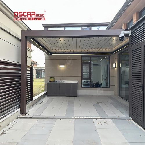Motorized Bioclimatic Aluminium Louvered Roof Garden Pergola Patio Backyard Poolside Outdoor Retractable Pergola