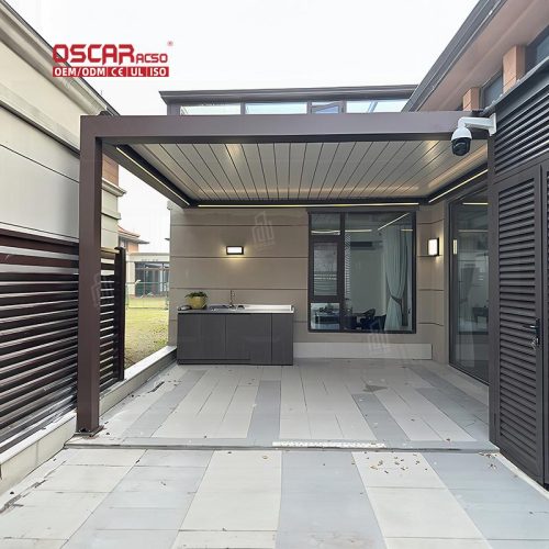 Aluminium Pvc Zipped Curtains For Pergola with Columns Veranda Roof Canopy Garden Patio Balcony Decor Retractable Pergola