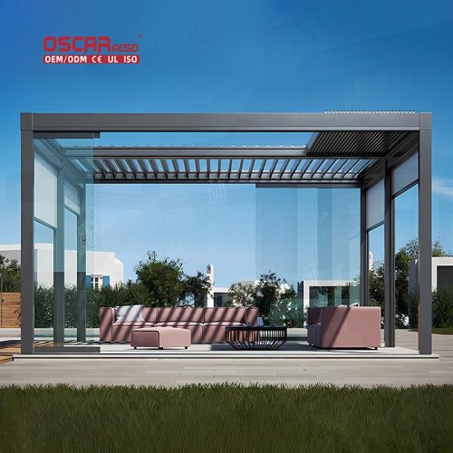 Adjustable Bioclimatic Louvered Aluminum Pergola European Gardens American Patios Backyard Parties Retractable Pergola
