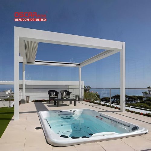 4X6 Latest Design Powder Coating Modern Louvered Aluminium Gazebos Pavilions Garden Patio Backyard Retractable Pergola