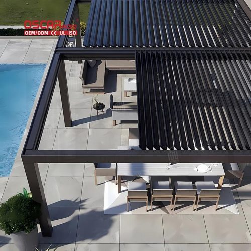 Factory Price Motorized Bioclimatic Aluminium Outdoor Pergolas Garden Patio Backyard Retractable Pergola