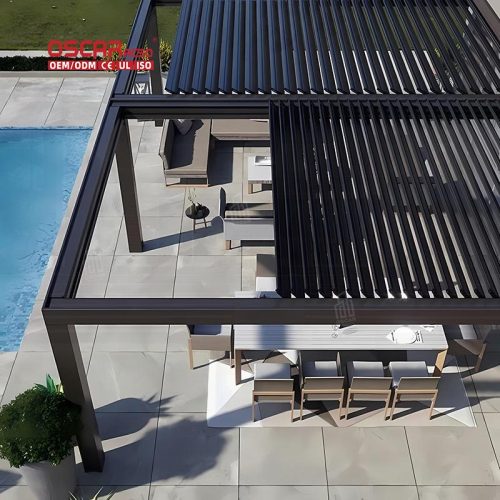 2021 New Aluminum Covered Arches Arbours Pergolas with Linear Led Strip Lights Gardens Patios Entrances Retractable Pergola