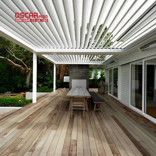 Motorized Electric Opening Closing Outdoor Aluminum Bioclimatic Louvered Pergolas Garden Patio Poolside Retractable Pergola