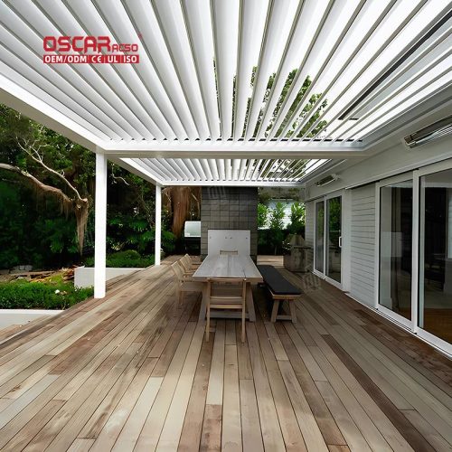 Customized Remote - Controlled Waterproof Aluminium Canopy Pavilion Garden Patio Balcony Retractable Pergola