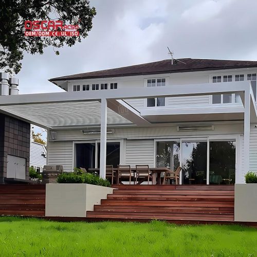 Waterproof Customizable Pergola Louvre System Garden Gazebo Patio Furniture Outdoor Backyard and Poolside Retractable Pergola