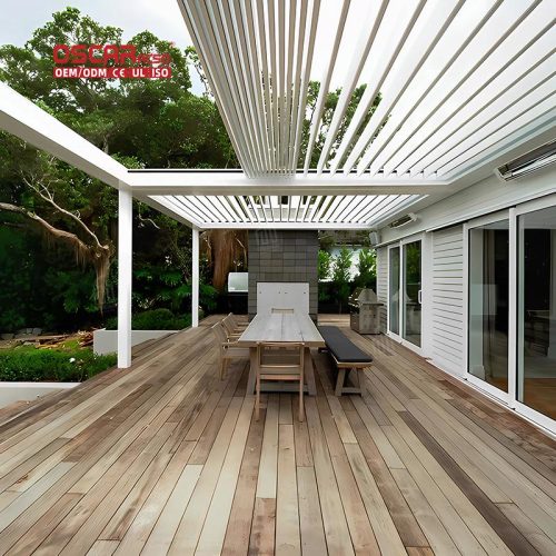 Outdoor Waterproof Louvered Roof Covers Bioclimatic Aluminum Systems Garden Patio Terrace Retractable Pergola