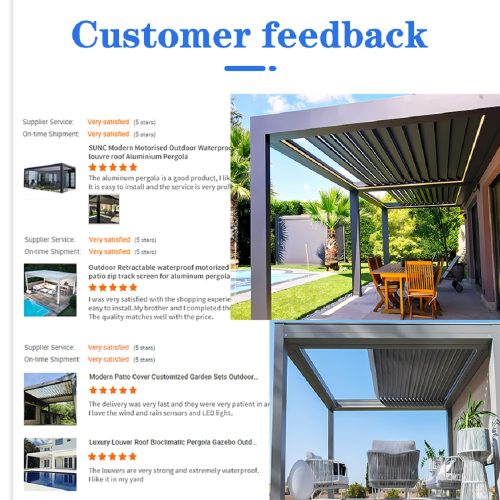 Waterproof Party  Designed Custom Model Aluminum Alloy Frame Pergola and Gazebo Courtyard Patio Garden Retractable Pergola