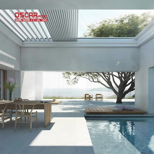 For Outdoor Patio Garden Enjoyment Provides Energy  Saving Lighting and Stylish Design Outdoor Structure Retractable Pergola