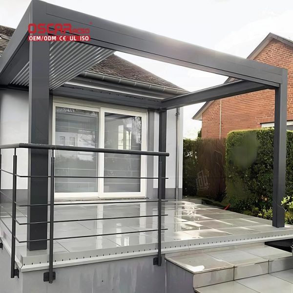 Wholesale Modern Outdoor Bioclimatic Aluminium Louvered Pergola Motorized Screen Garden Patio Backyard Retractable Pergola