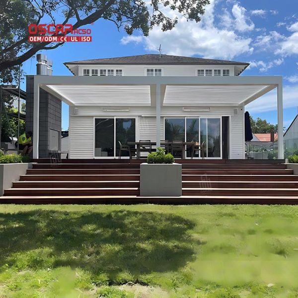 Adjustable Waterproof Motorized Aluminium Louvered Roof Pergola with Screen Patio Garden Balcony in Europe Retractable Pergola