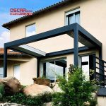 Aluminum Louver Outdoor Terrace Roof Bioclimatic with Curtain Garden Patio Balcony Retractable Pergola
