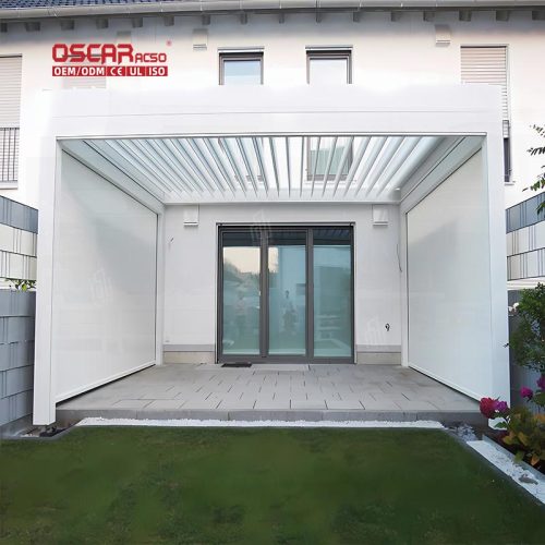 Waterproof Motorized Aluminum Sunshade Modern Outdoor Pergola Garden Patio Backyard Retractable Pergola