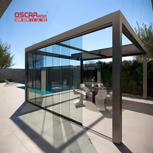 Waterproof Aluminum Canopy Patio Pergola Balcony Removable Breathable Outdoor Shade Cover Retractable Pergola