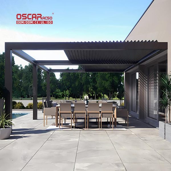 3X4M Outdoor Electric Aluminum Balcony Structure Bioclimatic Shade Patio Garden Pool Retractable Pergola