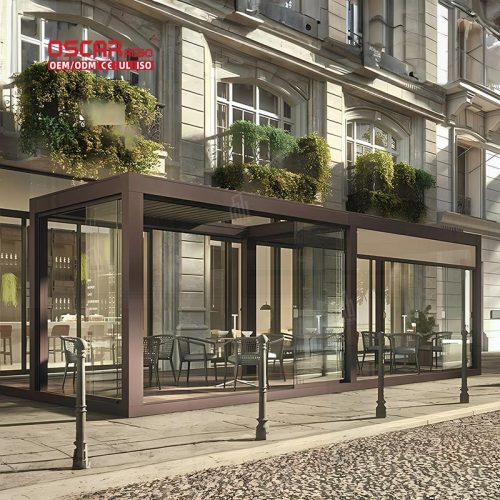 Louvered Roof Metal Canopy Gazebo Garden Patio Balcony with Adjustable Shading Ventilation Feature Retractable Pergola