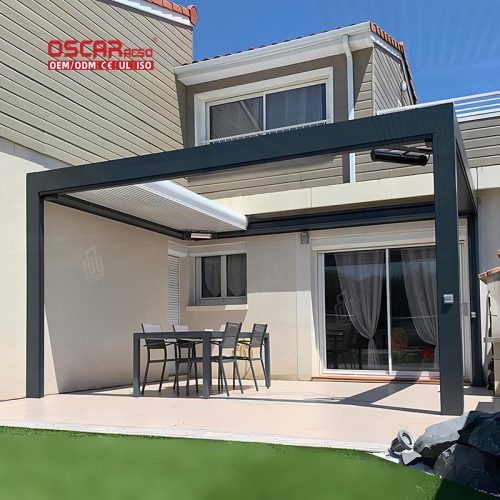 Electric Metal Louvre Roof System Aluminum Pergola Garden Sale Ideal Outdoor Patio Backyard Retractable Pergola