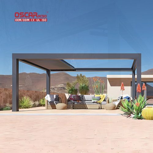 Ecofriendly Waterproof Aluminum Outdoor Terrace Patio Bioclimatic Structure 3X4 Garden Balcony Backyard Retractable Pergola