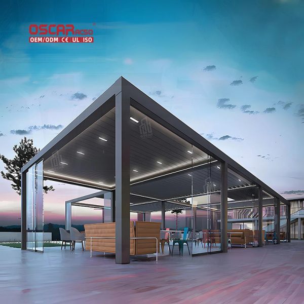 4X4 4X5 Waterproof Bioclimatic Louvered Aluminum Pergola Ideal Garden Patio Backyard Retractable Pergola