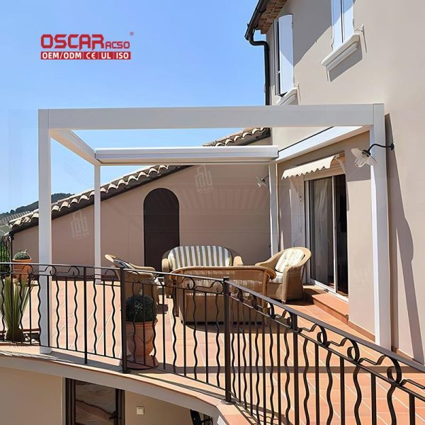4X3 Aluminium Louvre Pergola with Automatic Rain – Sensing Roof Luxury Hotel Patio Garden Backyard Outdoor Retractable Pergola