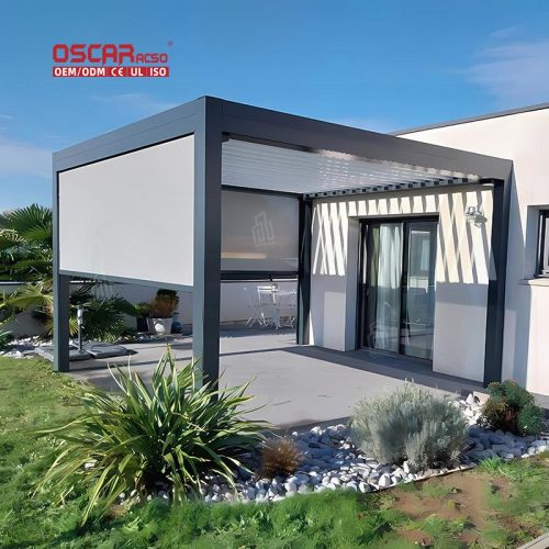 Aluminium Outdoor Electric Structure Garden Patio Terrace with Adjustable Feature and Smart Design Retractable Pergola