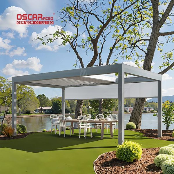 3X3 3X4 4X4 6X4 Modern Outdoor Remote Control Bioclimatic Aluminum Louver Pergola Garden Patio Balcony Retractable Pergola