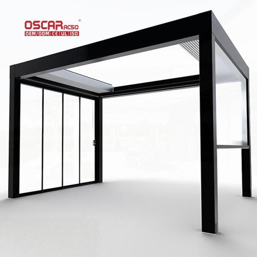 High Quality 8X3M 8X8M 16X22M Louvered Patio Cover Outdoor Shade Structure Garden Backyard Poolside Retractable Pergola