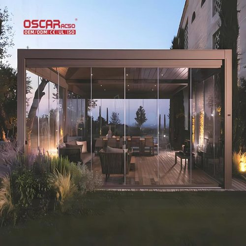 Motorized Adjustable Waterproof Prefab Garden House Shed Backyard Patio Lawn Retractable Pergola