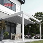 2024 Newest Electric Waterproof Louvered Aluminium Pergola Garden Patio Backyard Outdoor Retractable Pergola