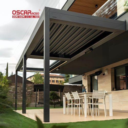 Auto Madera Climatic Aluminum Arches Arbours Outdoor Gazebo Garden Patio Balcony Retractable Pergola