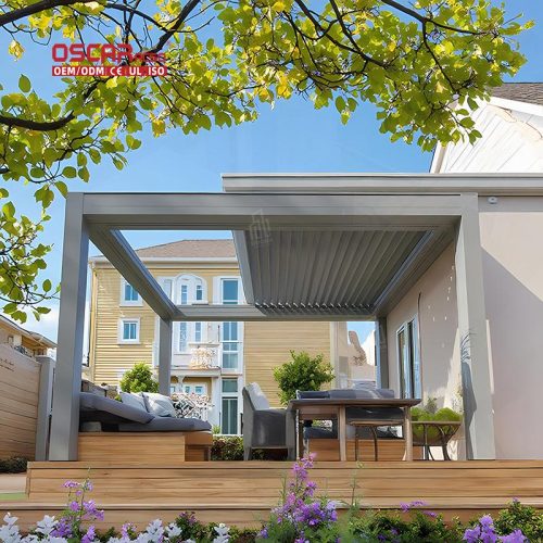 Aluminium Outdoor Electric Structure Garden Patio Terrace with Adjustable Feature and Smart Design Retractable Pergola