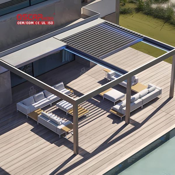 6X4 Adjustable Retractable Outdoor Patio Garden Backyard Roof Shade Structure Retractable Pergola