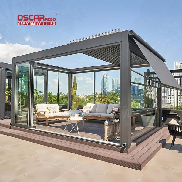 3X4 Aluminium Metal Gazebo Sunroom Rodent Proof Sustainable indoor Outdoor Wedding Party Camping Retractable Pergola