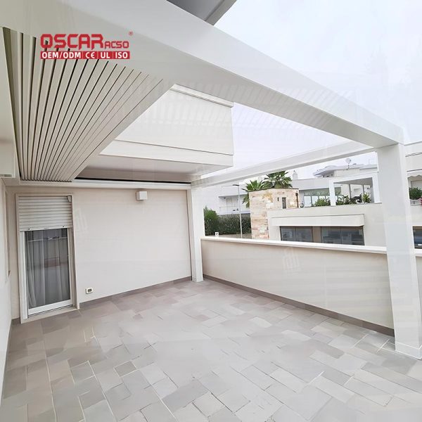 Customized Adjustable Outdoor Motorized Louvered Bioclimatic Aluminum Roof Gardens Patios Backyards Retractable Pergola