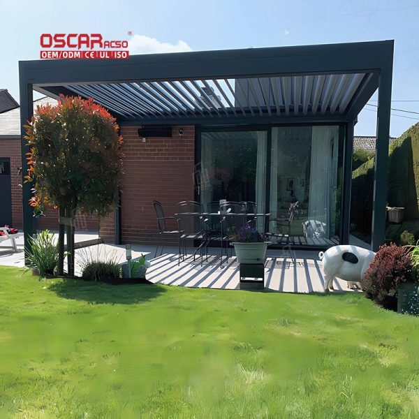 Aluminium Louver Roof System Rgb Bioclimatic Outdoor Patio Pergola Garden Terrace Balcony 3X3 3X4 4X4 6X4 Retractable Pergola