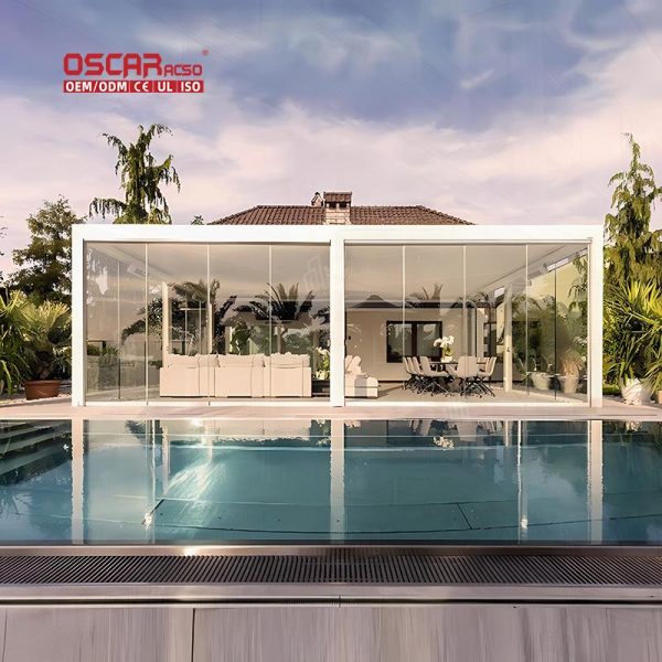 3X3 3X4 4X4 6X4 5X4 Modern Customize Aluminum Pergola with Retractable Louvered Roof Garden Patio Backyard Retractable Pergola