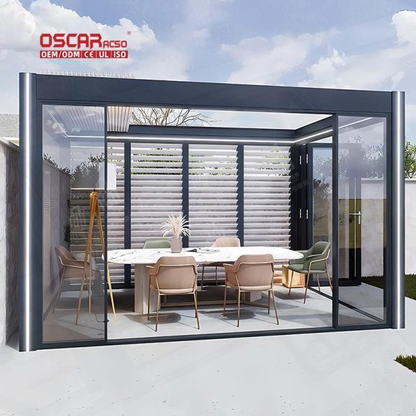 2024 Custom Designed 4X6 Factory Aluminum Louver Waterproof Pergola Garden Patio Backyard Retractable Pergola