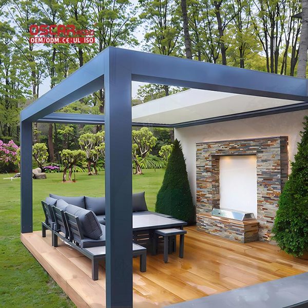 26-(1) 2024 Custom Designed 4X6 Aluminum Louver Pergola Waterproof Outdoor Patio Garden Backyard Use Retractable Pergola