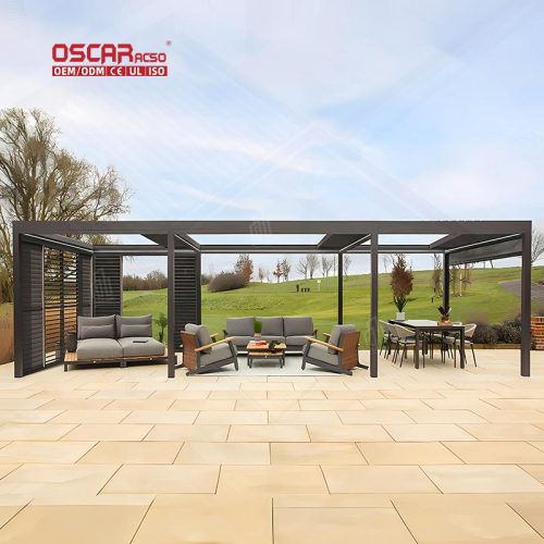 Adjustable Roof Outdoor Louvered Structures Deck Garden Patio Aluminum Canopies Carports Retractable Pergola