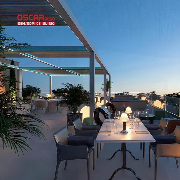 Waterproof Bioclimatic 4X4 4X5 Aluminum Pergola with Louvers Garden Patio Backyard Outdoor Shading Structure Retractable Pergola