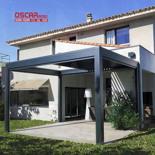 Waterproof Automatic Adjustable Motorized Sunshade Louver Roof Kit Patio in Hotel Outdoor Garden Retractable Pergola Waterproof Automatic Adjustable Motorized Sunshade Louver Roof Kit Patio in Hotel Outdoor Garden Retractable Pergola