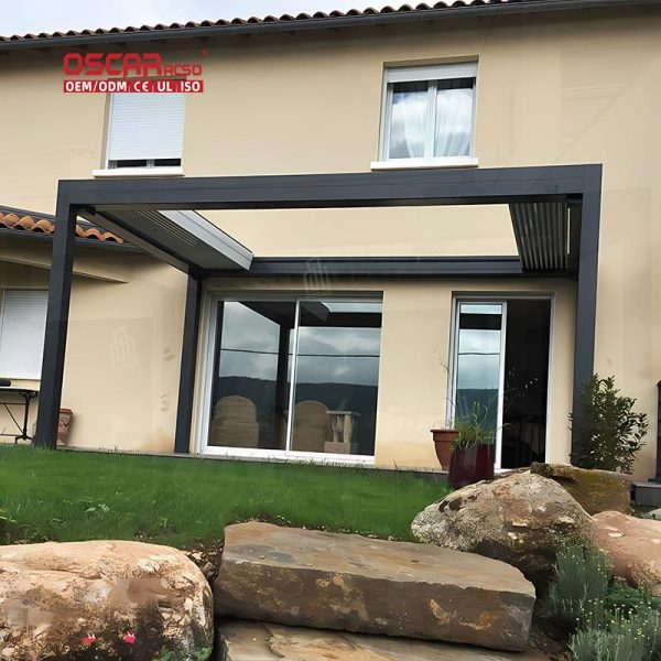 3X6M Motorised Rainproof Aluminum Louver Pergola Garden Patio Poolside Sunshade Retractable Pergola