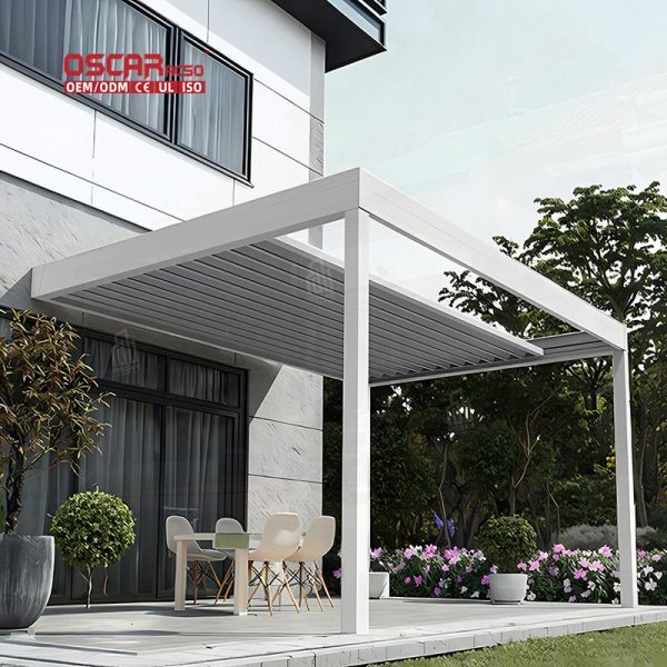 Waterproof Customizable Aluminum Gazebo Louvre Outdoor Terrace Roof Sale Suitable Garden Patio Yard Retractable Pergola
